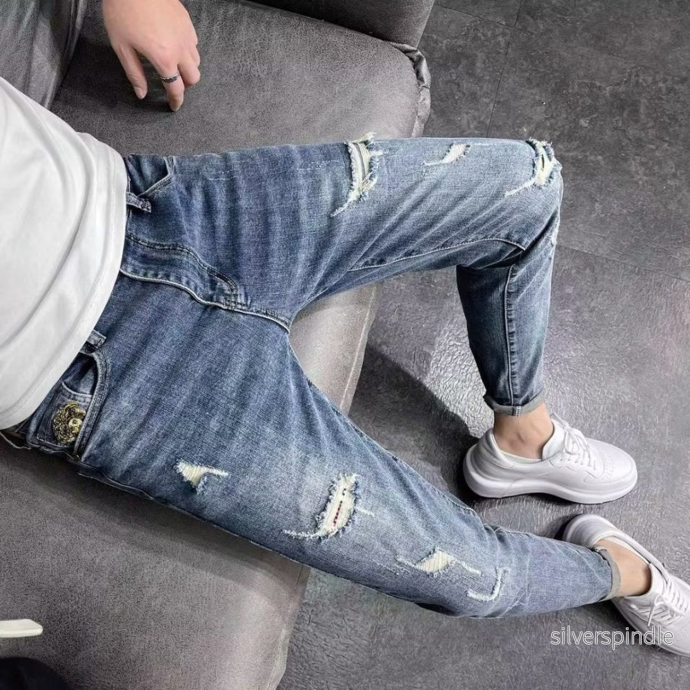 Noah | Trendiga Hög Midja Rippade Jeans Herr - Bild 2