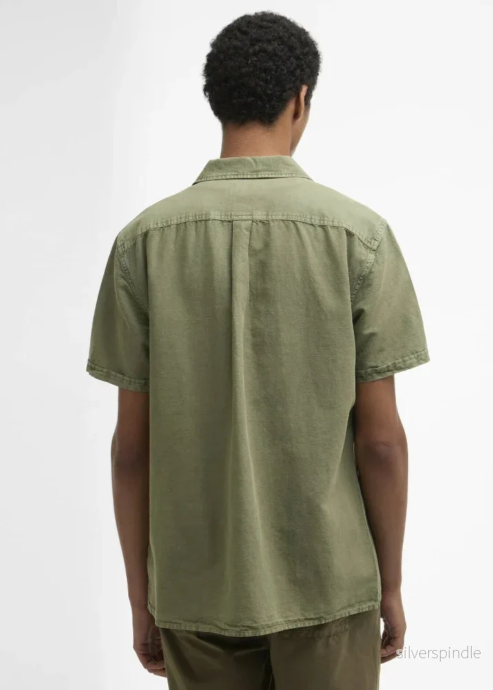 Barbour Landkey Overdyed Shirt Olive - Bild 3