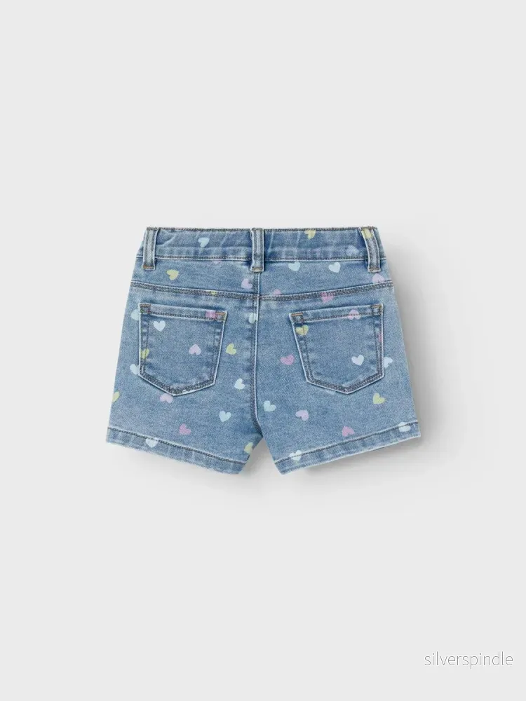 Jeansshorts - shorts denim med hjärtan - Bild 2