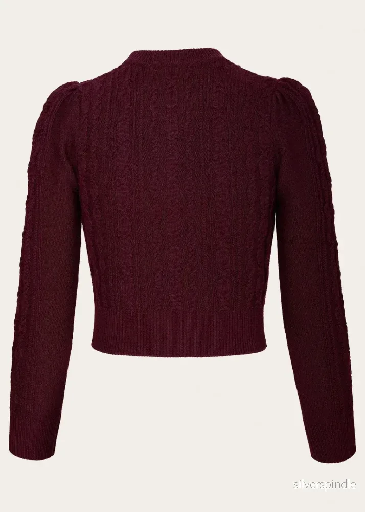 Ice Skater Cardigan - Black Cherry - Bild 3