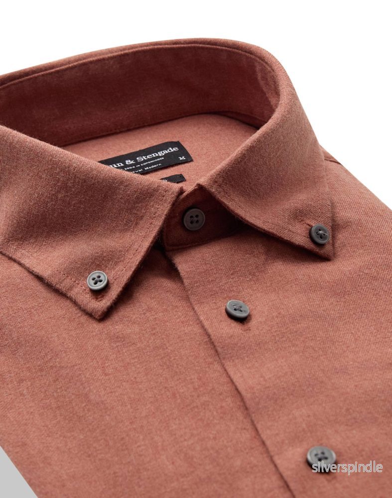 BS Akihito Casual Modern Fit Skjorta - Dusty Red - Bild 2