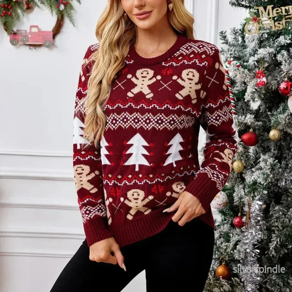 Festlig Jultröja för Damer med Mjuk Passform och Charmigt Julmotiv | Perfekt för Högtider