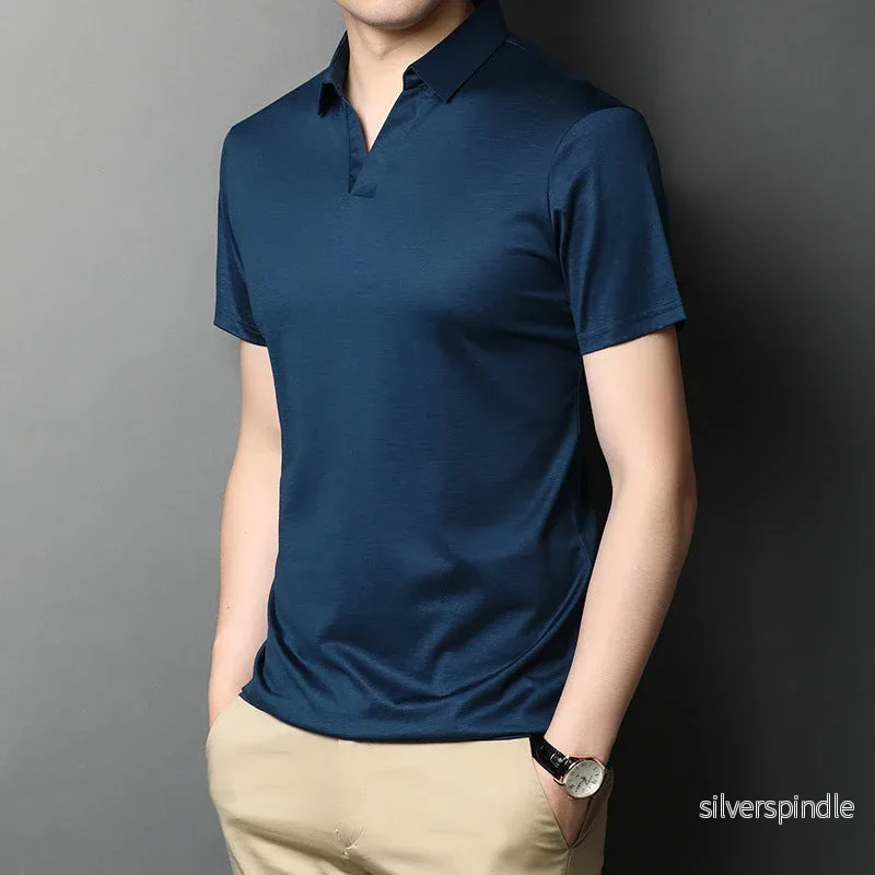 Aiden | Elegant Kortärmad T-Shirt med Slagkrage - Bild 3
