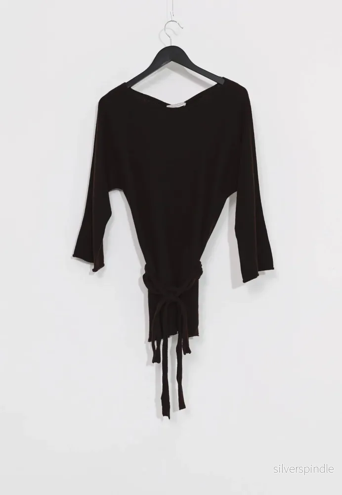 BOAT-NECK SWEATER – MörkBrun BOAT-NECK SWEATER – MörkBrun