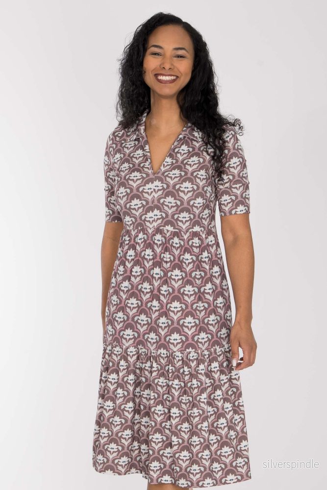 Forever mine collar short jersey dress - Mauve - Bild 3