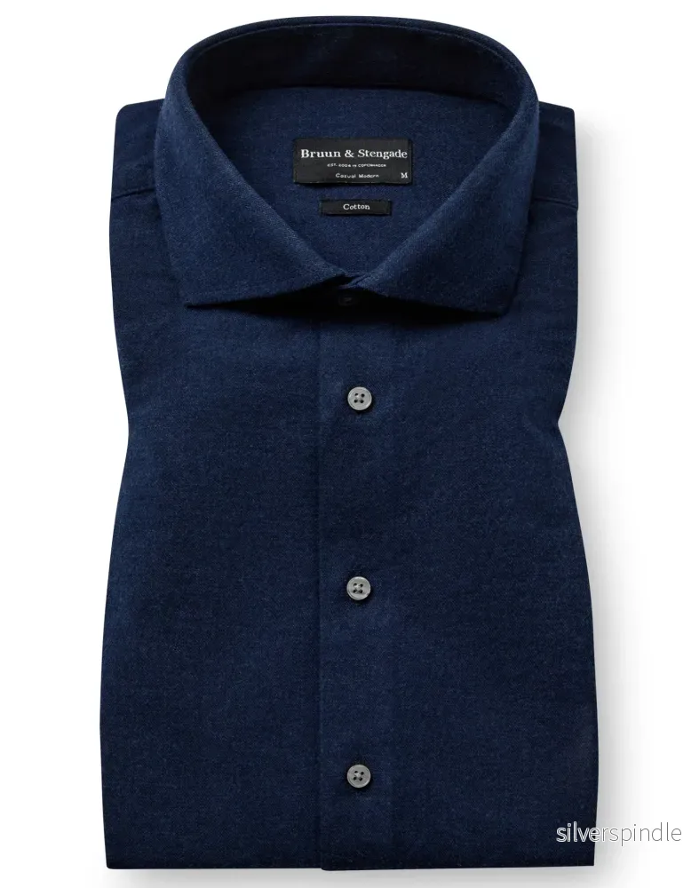 BS Brush Casual Modern Fit Skjorta - Blå