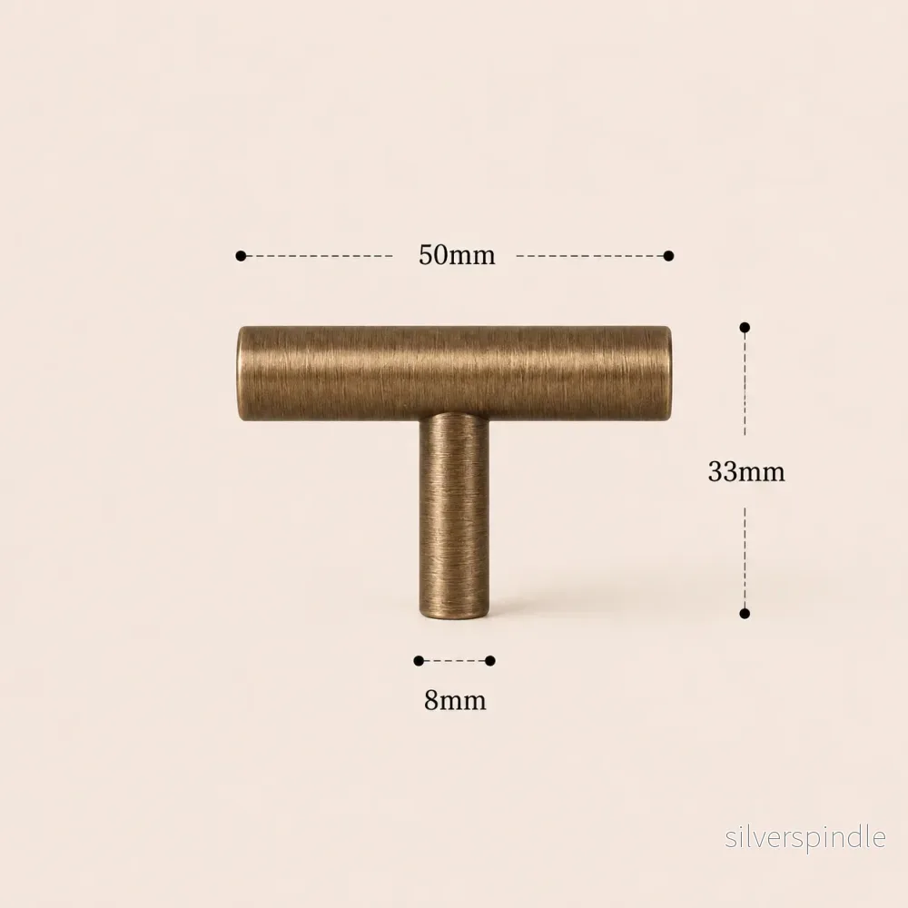 T-knopp i brons – klassisk design - Bild 3