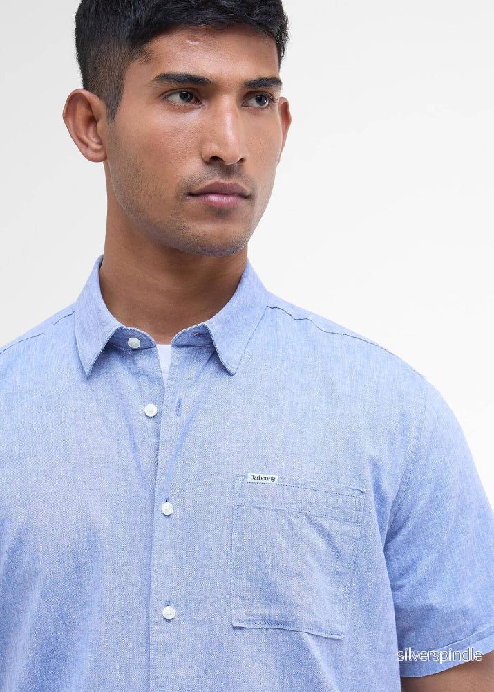 Barbour Nelsson SS Summer Shirt Blue - Bild 3