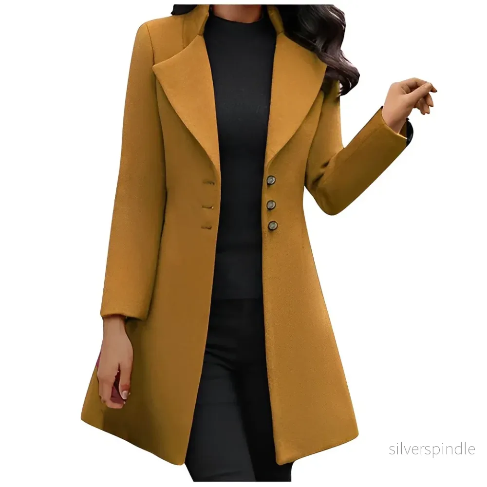 Elegant Vinterkappa Dam | Slim Fit Ullkappa med Högkvalitativ Tygblandning | Tidlös Stil för Värme och Komfort Elegant Vinterkappa Dam | Slim Fit Ullkappa med Högkvalitativ Tygblandning | Tidlös Stil för Värme och Komfort