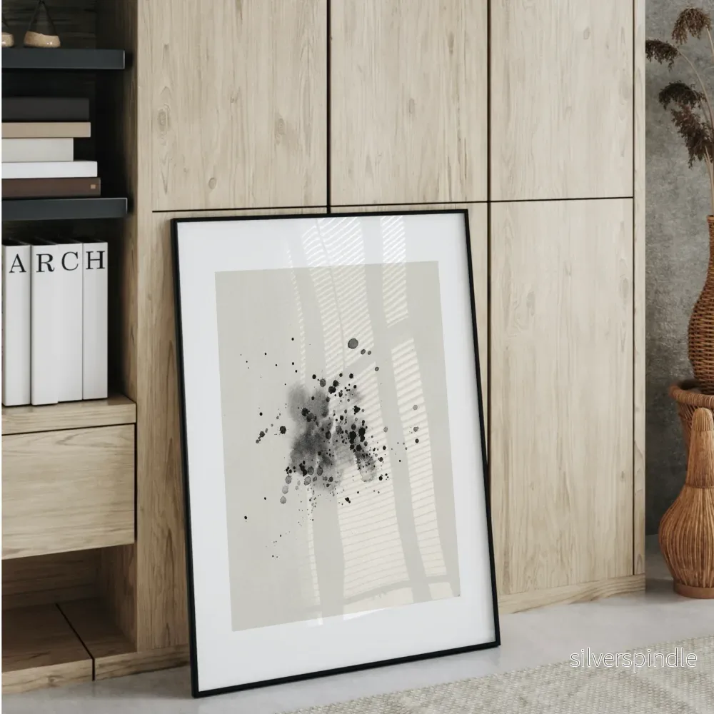 Minimalistiskt Bläckstänk No. 2 – Abstrakt konsttryck - Bild 3