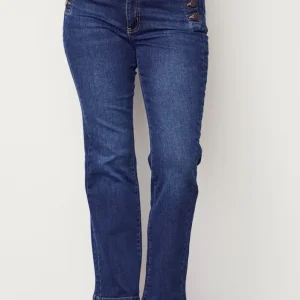 Como Flare Button Jeans – Dark denim