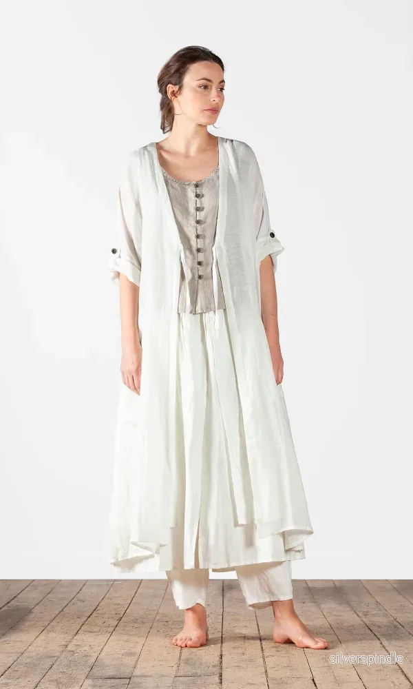 Linnekaftan med knytning, oversize Linnekaftan med knytning, oversize