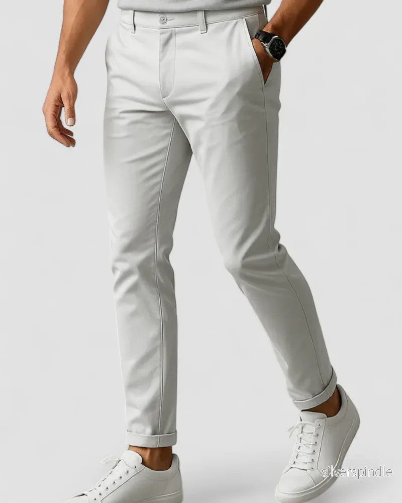 Slim Fit Byxor för Män | Elegant Design med Skräddarsydda Sömmar | Perfekta för Kontor och Vardags Slim Fit Byxor för Män | Elegant Design med Skräddarsydda Sömmar | Perfekta för Kontor och Vardags