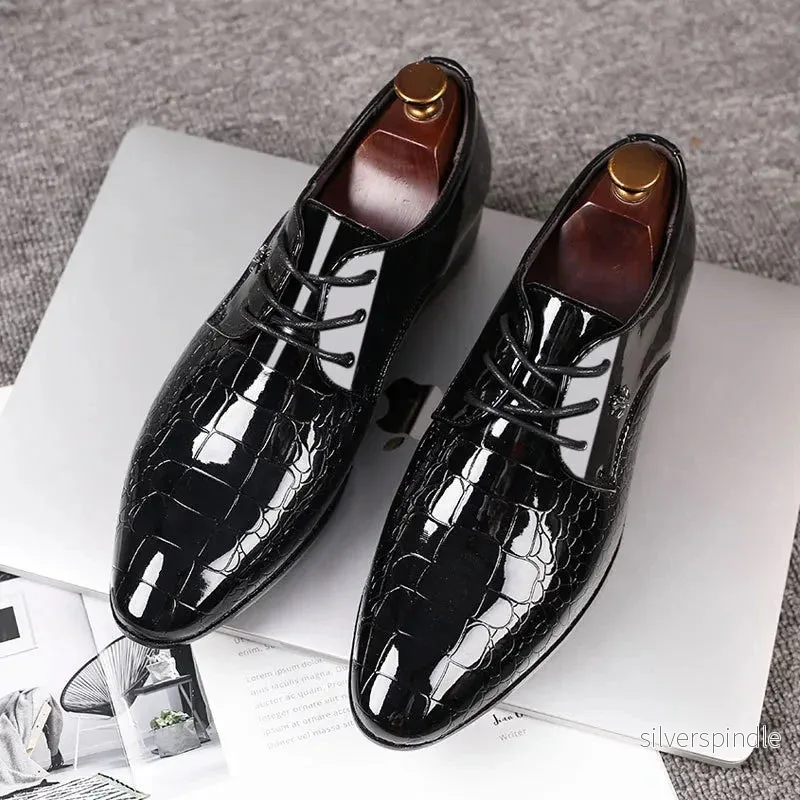 Elegant Oxford Skor för Män med Snörning & Texturerad Finish | Perfekta för Formella Tillfällen - Bild 3