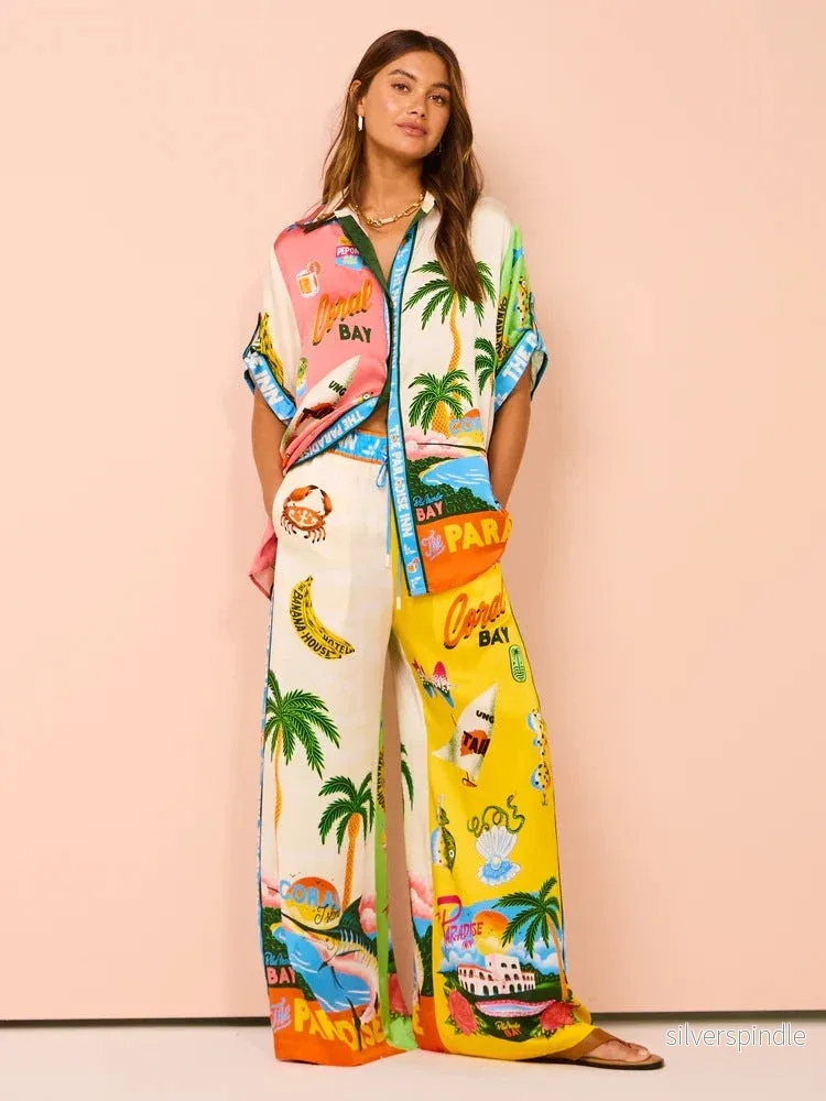 Sophie | Elegant Lätt Sommarset med Vida Byxor - Bild 2