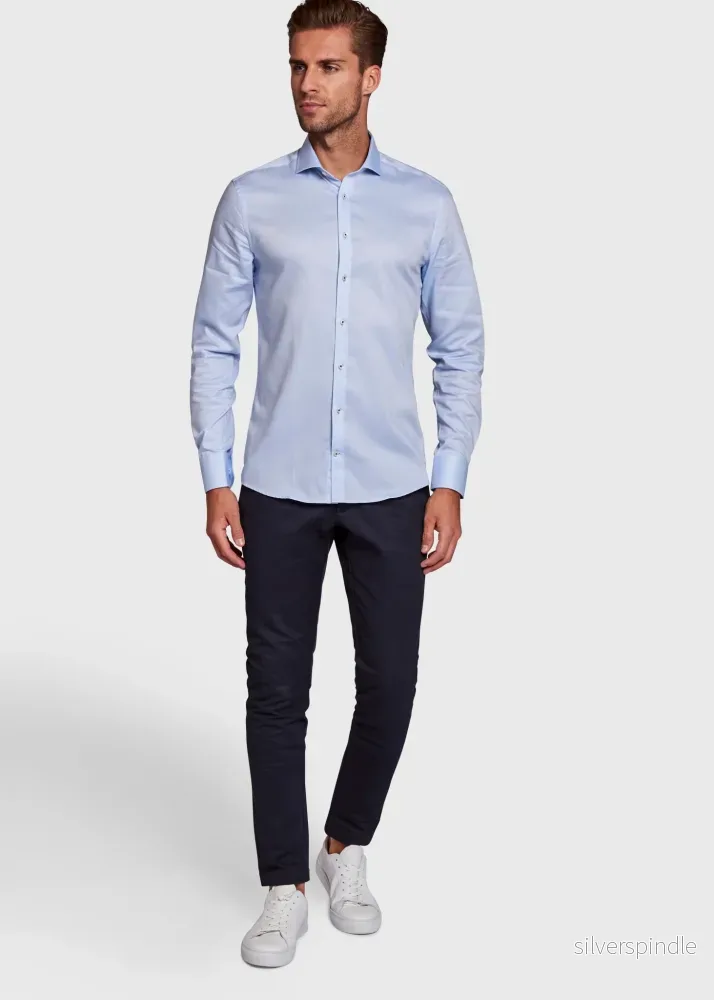 BS Mitchell Super Slim Fit Skjorta - Light Blue - Bild 3
