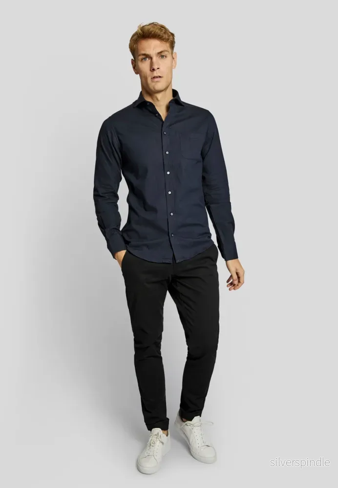 BS Halden casual slim fit Skjorta - Navy - Bild 3