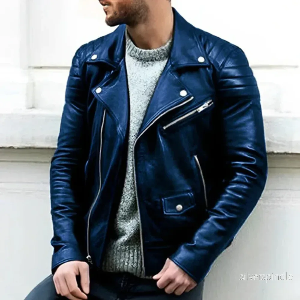 Ramone | Bikerjacka i Läder med Asymmetrisk Dragkedja | Slitstark och Tidlös Design för Modern Stil - Bild 2