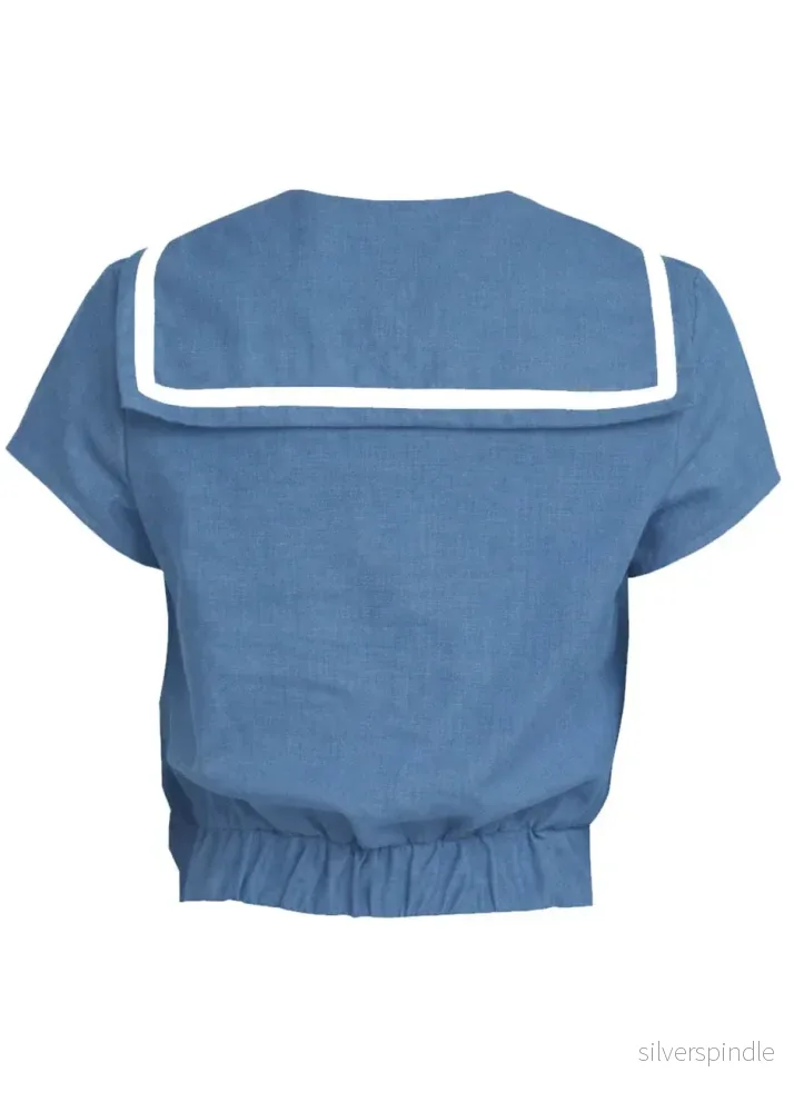 1930-tals Sailor Top - Aqua - Bild 2