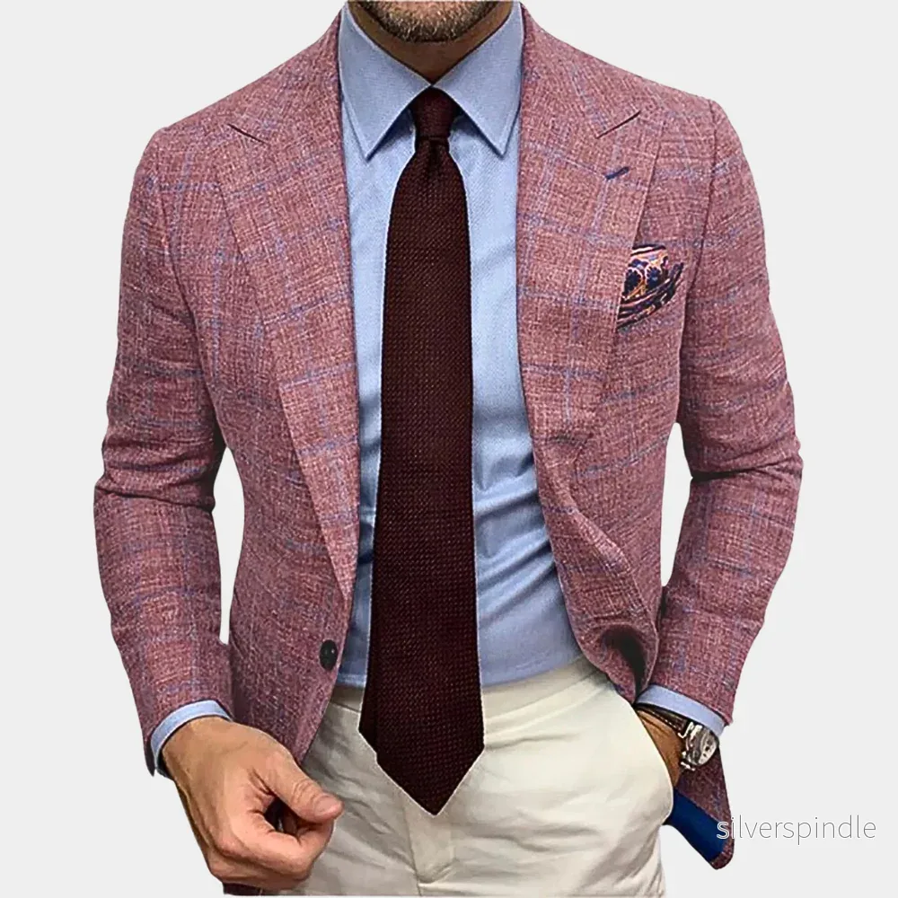 Elegant Linnekavaj | Slim Fit Jacka med Andningsbart Material | Mångsidig Stil för Affär och Formella Evenemang - Bild 3
