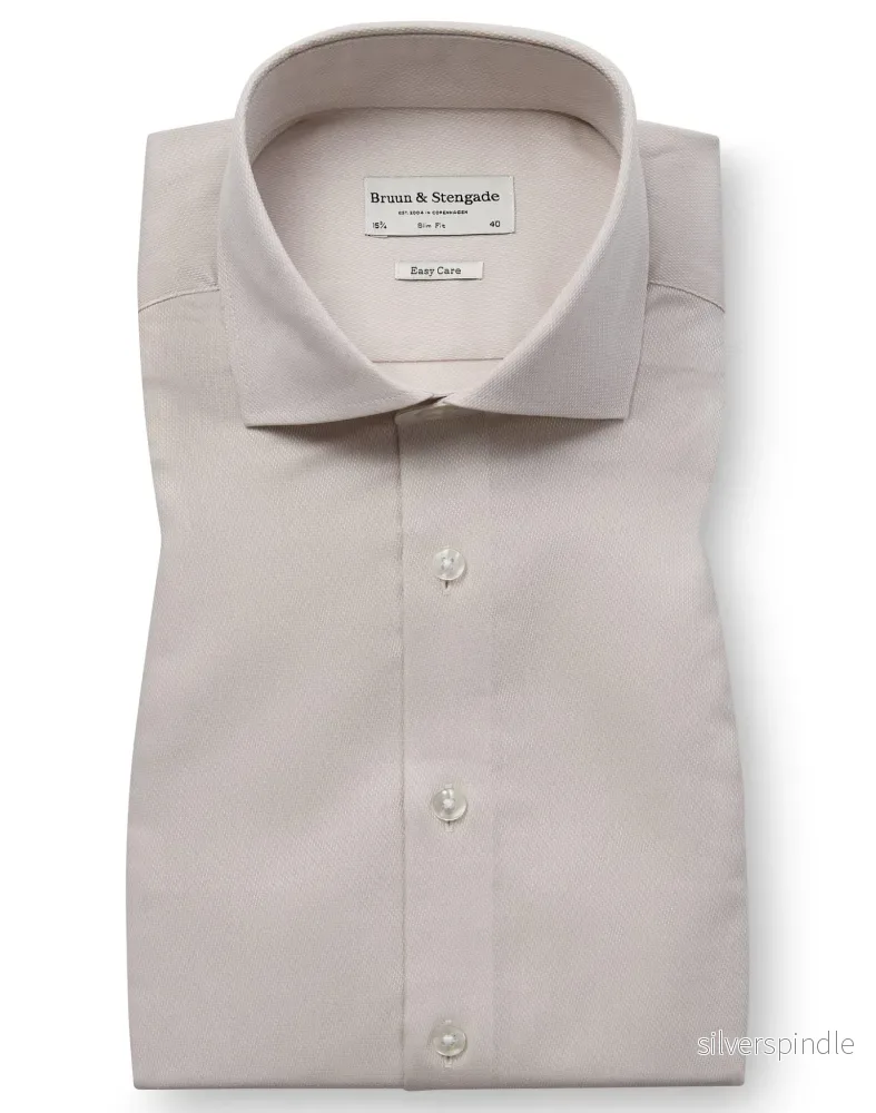 BS Cupara Slim Fit Skjorta - Beige
