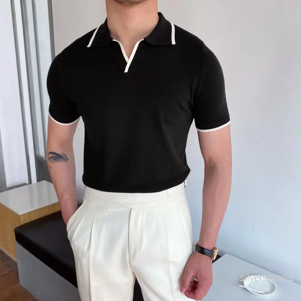 Ethan | Slim Fit Randig Pikétröja för Sommar Ethan | Slim Fit Randig Pikétröja för Sommar
