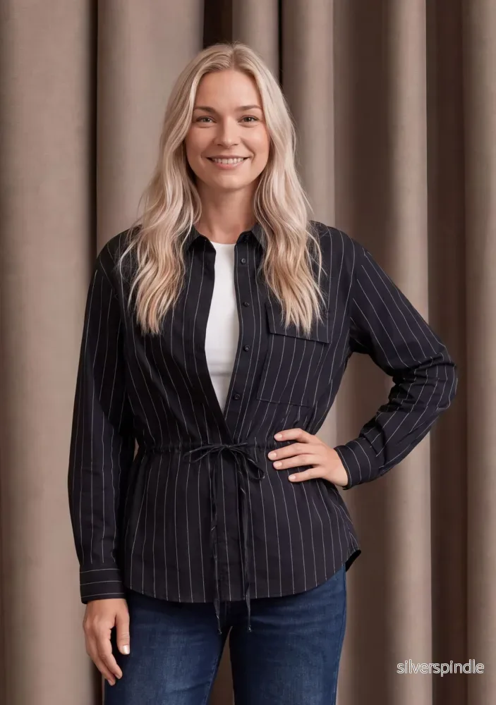 Sigga Striped Jacket - Black Pinstripe - Bild 2