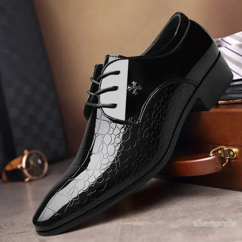 Elegant Oxford Skor för Män med Snörning & Texturerad Finish | Perfekta för Formella Tillfällen - Bild 2