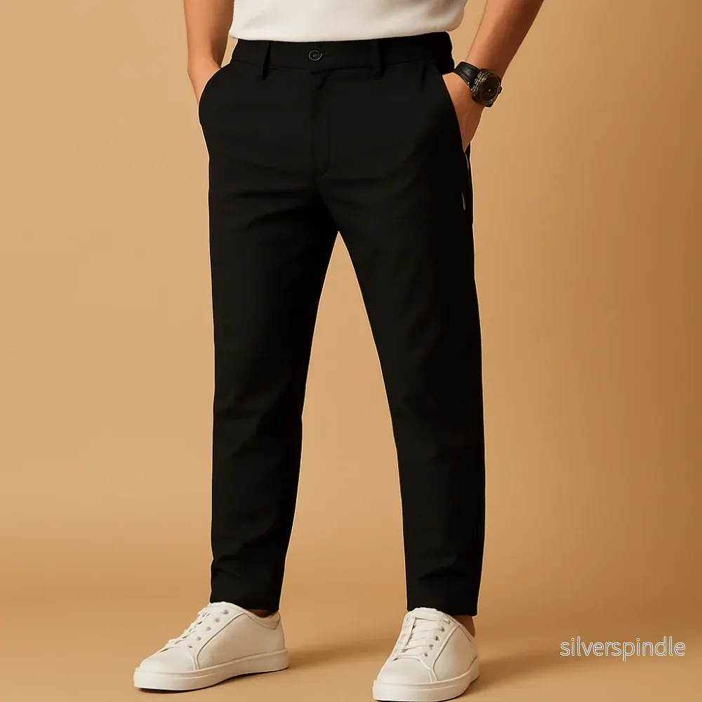 Slim Fit Joggingbyxor för Män med Elastiskt Midjeband | Mångsidiga Byxor för Träning och Vardagsbruk - Bild 2