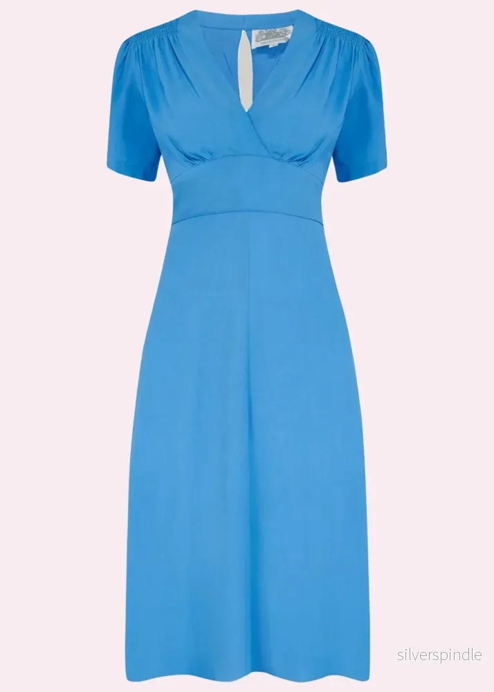 Dolores A-linjeformad klänning - palace blue