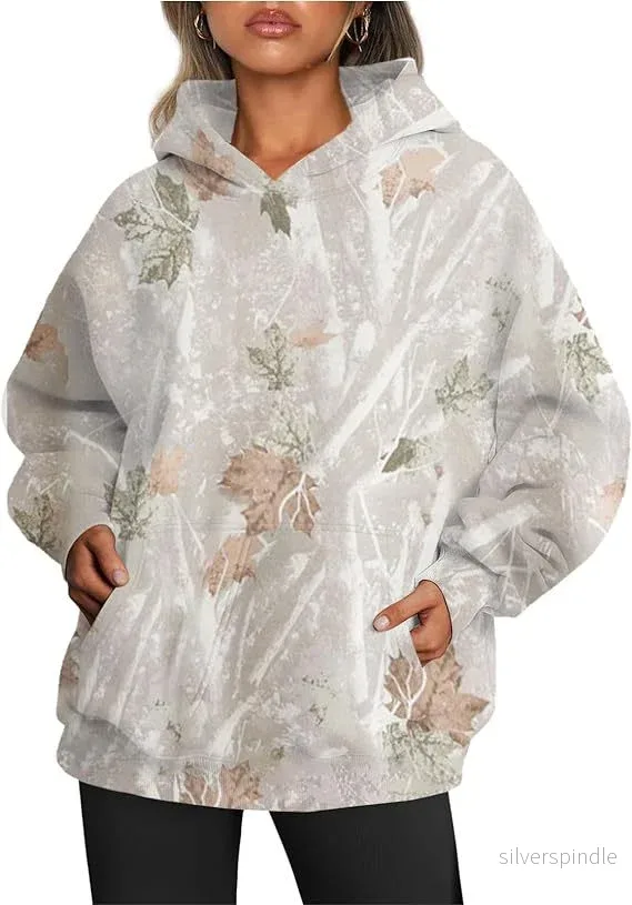Mia | Oversized Långärmad Damtröja med Tryck och Huva Mia | Oversized Långärmad Damtröja med Tryck och Huva