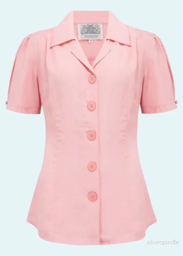 Grace kortärmad skjorta - rosa
