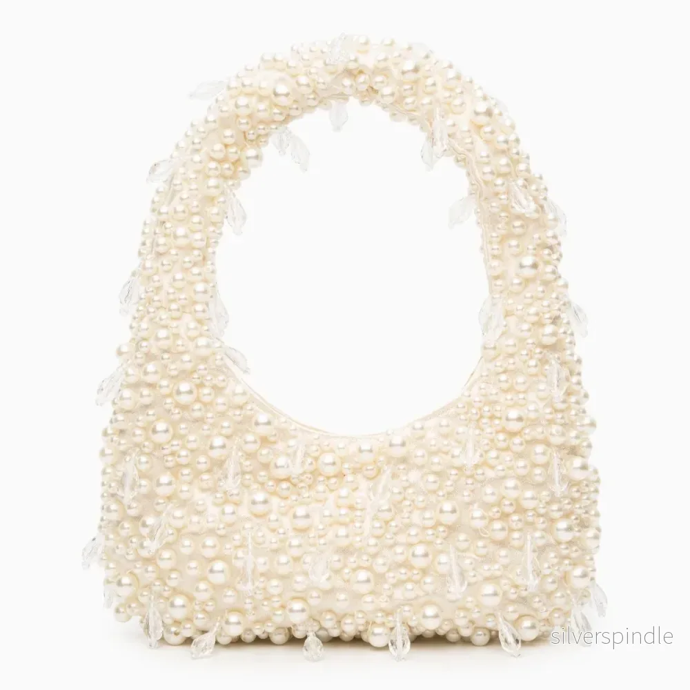 Elegant Mini Handväska Dam med Pärlor och Skulpturerat Topp Handtag | Perfekt för Formella Evenemang Elegant Mini Handväska Dam med Pärlor och Skulpturerat Topp Handtag | Perfekt för Formella Evenemang