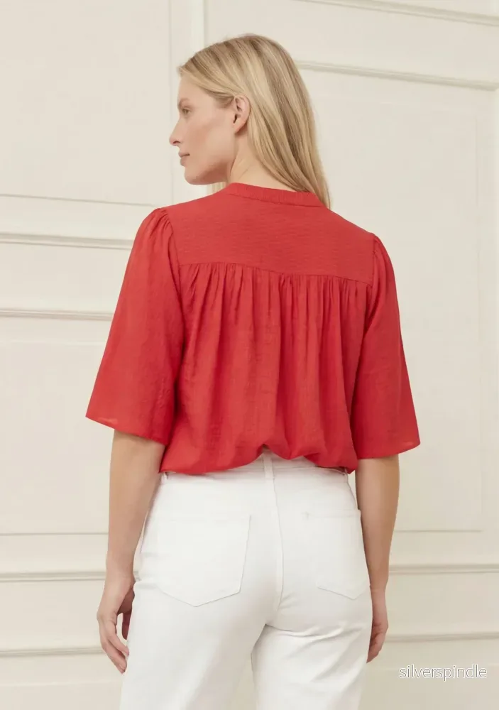 Ane s/s Blouse - Fresh Red - Bild 2