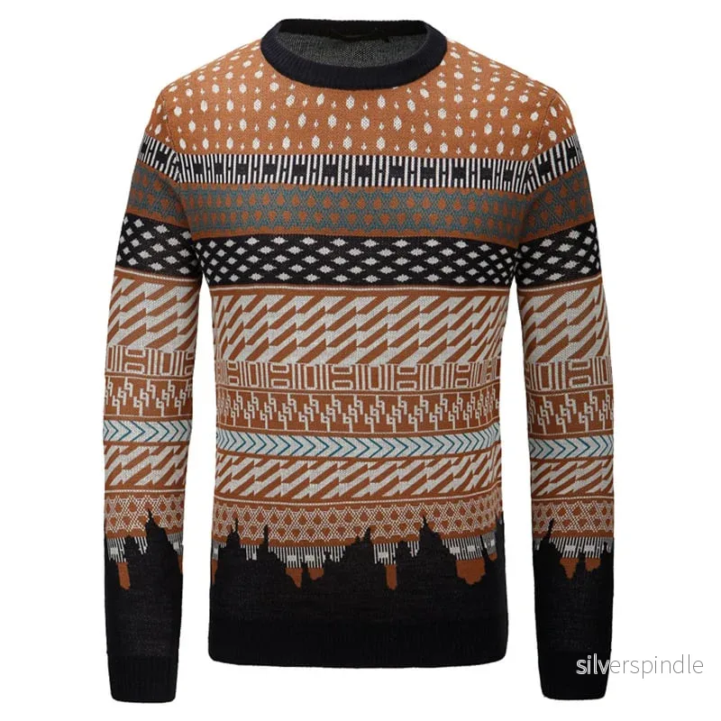 Ethan | Klassisk Rundhalsad Herrtröja med Jacquarddesign Ethan | Klassisk Rundhalsad Herrtröja med Jacquarddesign
