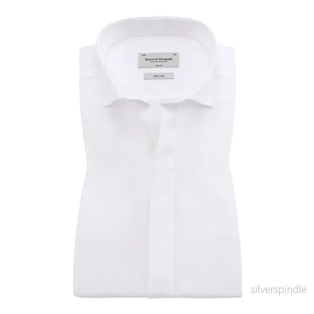BS Bond Slim Fit Smoking Skjorta Vit - White