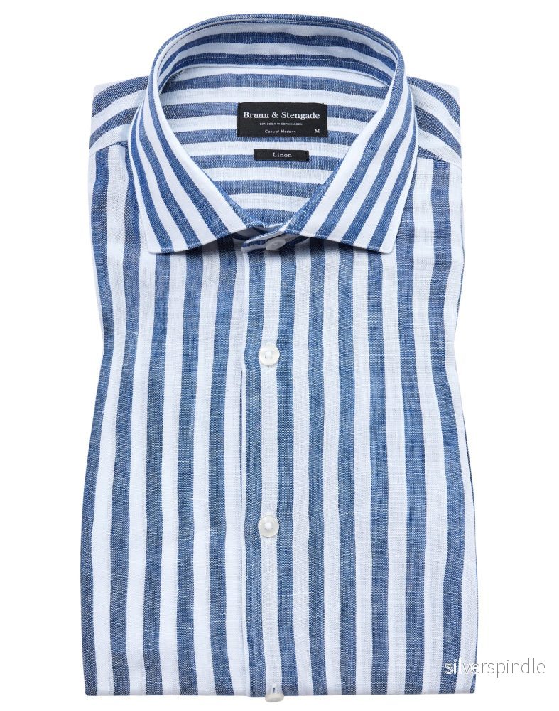 BS Barcelona Casual Modern Fit Skjorta – Blue/White BS Barcelona Casual Modern Fit Skjorta – Blue/White