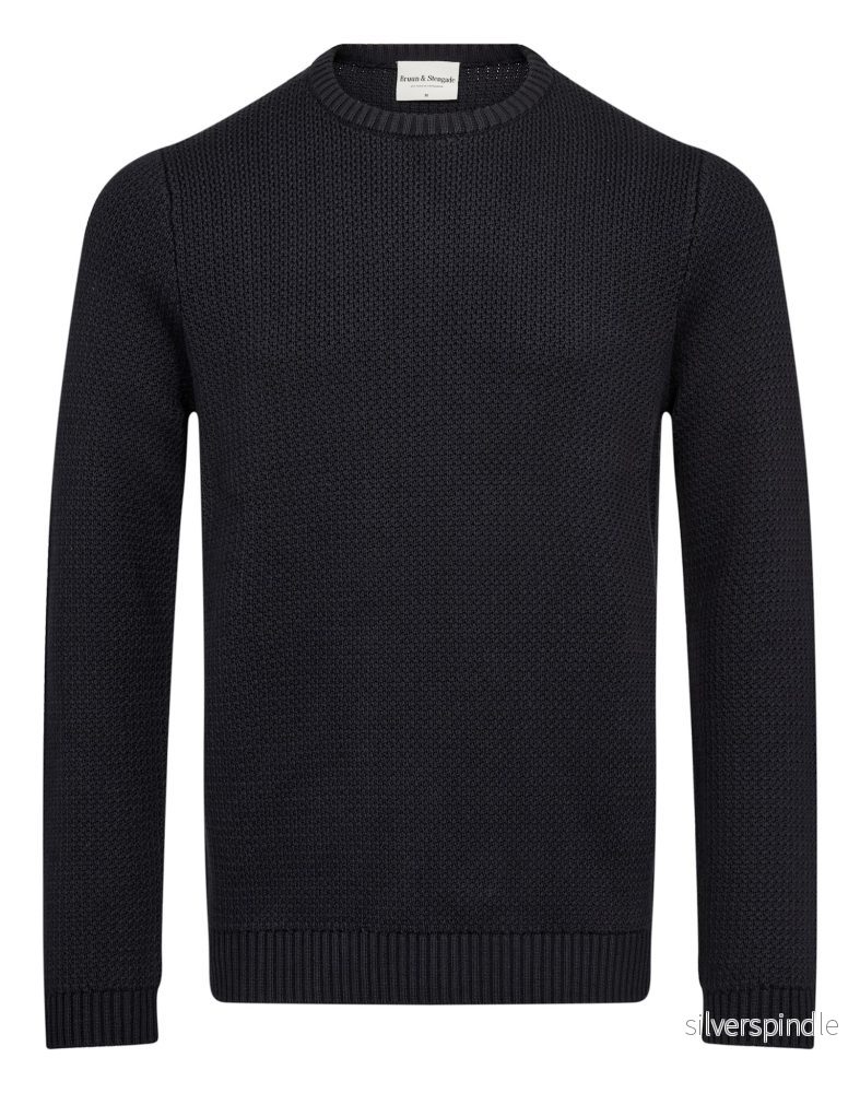 BS Raffaele Regular Fit Stickat - Navy
