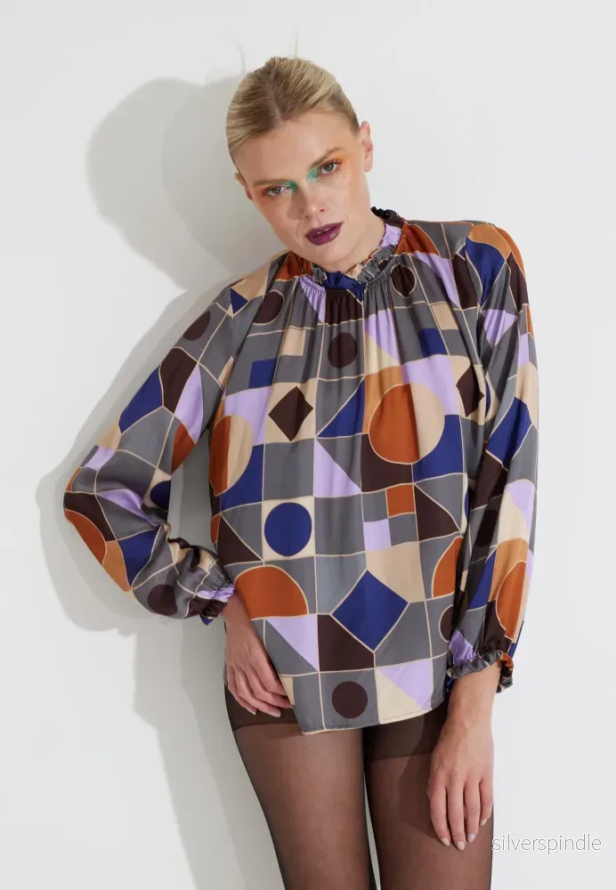 VALETTA BLOUSE BLUS - Deco print - Bild 3