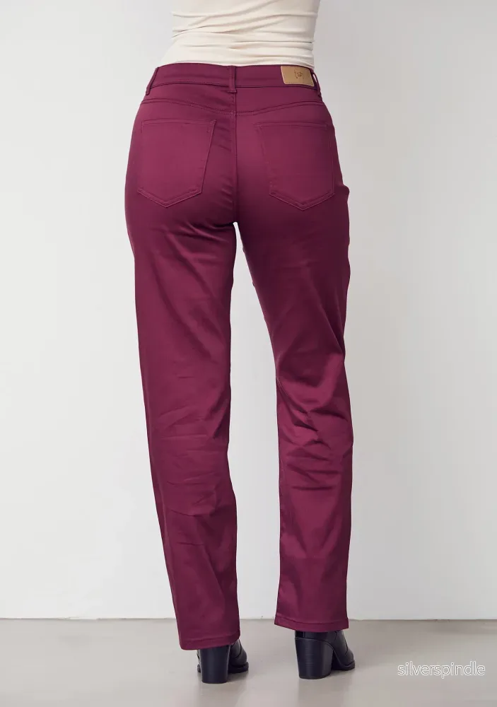 Isay Long Straight Pant - Wine - Bild 3
