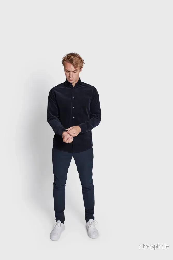 BS Assan Casual Slim Fit Skjorta - Navy - Bild 3
