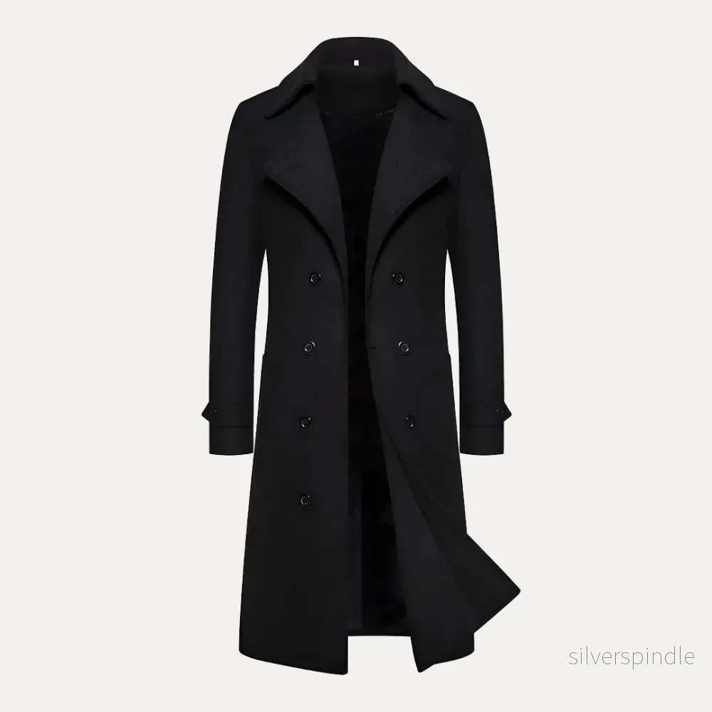 Skräddarsydd Kappa Män | Dubbelknäppt Vinterjacka med Breda Toppslag | Elegant Design för Formella Tillfällen - Bild 3