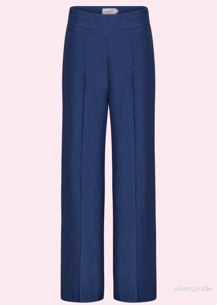 Billie byxor med hög midja – blå ”denim” Billie byxor med hög midja – blå ”denim”