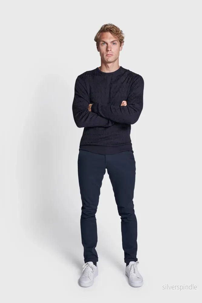 BS Kyrgios Regular Fit Stickad tröja - Navy - Bild 3