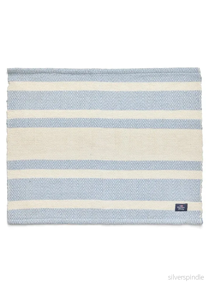 Lexington Striped Org Cot HB Placemat 50*40 BL/WH