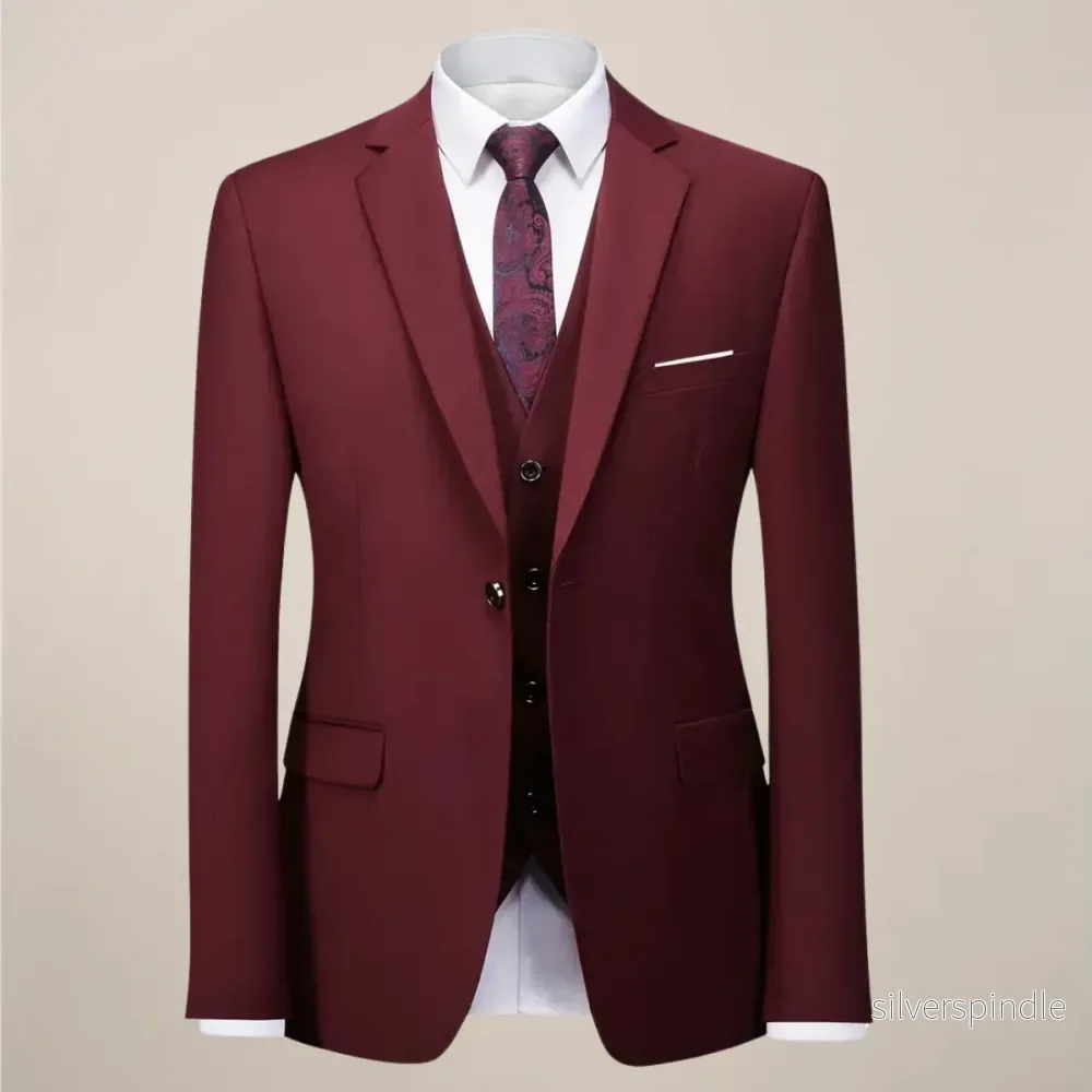 Elegant Tredelad Kostym Herr med Slim Fit Design | Perfekt för Bröllop och Formella Evenemang