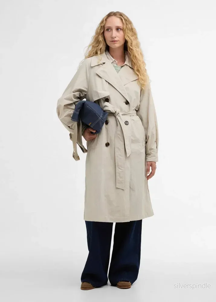 Barbour Layla Trenchcoat Showerproof Jacket Stone - Bild 3