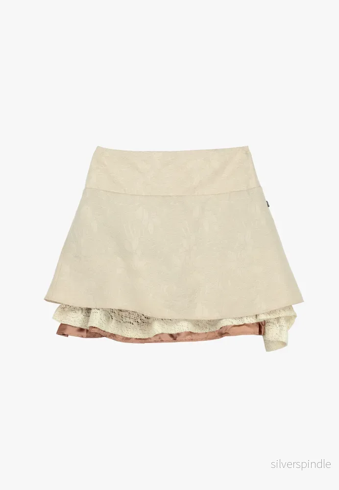 BROKAD KJOL MED VIRKADE DETALJER - Beige - Bild 2