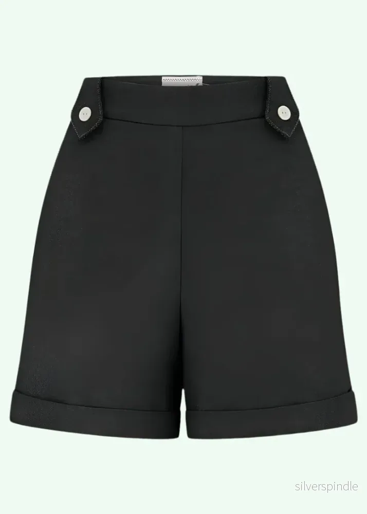 Monroe højtaljede denim shorts – sort Monroe højtaljede denim shorts – sort