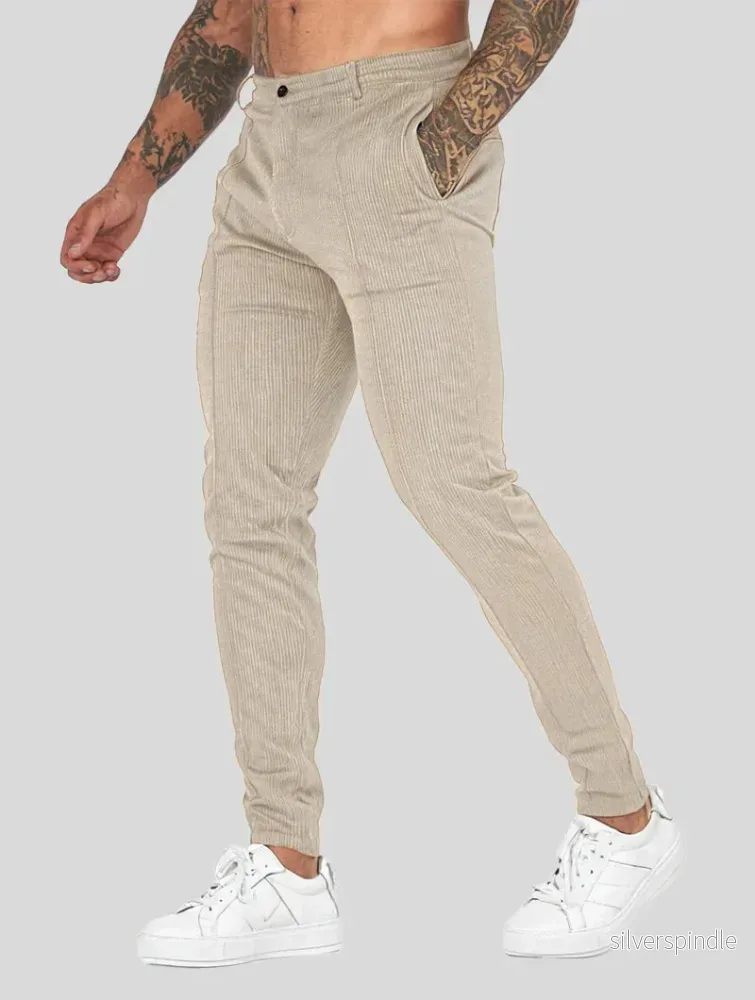 Ethan | Modern Slim Fit Byxor Dam med Raka Ben Khaki - Bild 2